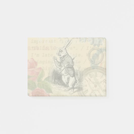 Witte Konijn Alice Avonturen Wonderland Kunst Post-it® Notes (Voorkant)