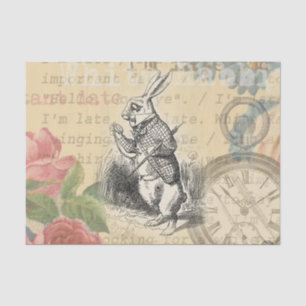 Witte Konijn Alice Avonturen Wonderland Kunst Tissuepapier