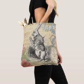 Witte Konijn Alice Avonturen Wonderland Kunst Tote Bag (Dichtbij)