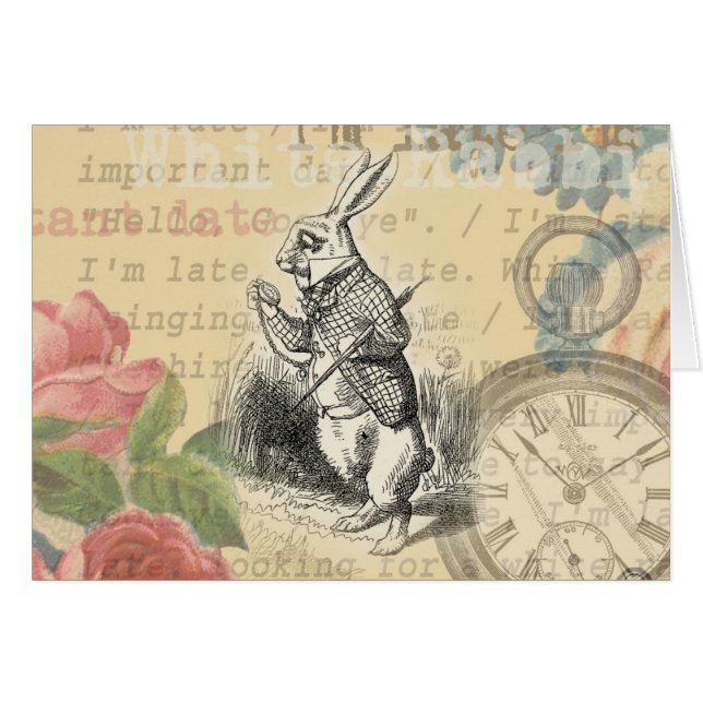 Witte Konijn Alice in Wonderland Kunst (Voorkant Horizontaal)