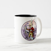 Witte konijn | "Alice in Wonderland" PaasMokken Tweekleurige Koffiemok (Voorkant rechts)