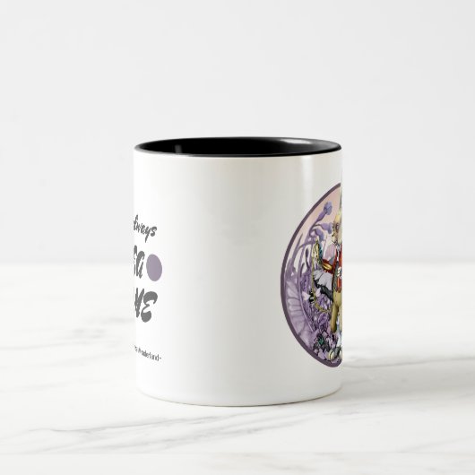 Witte konijn | "Alice in Wonderland" PaasMokken Tweekleurige Koffiemok (Center)