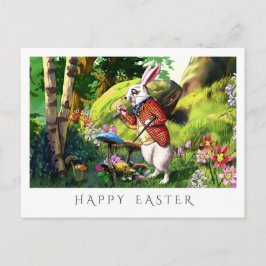 Witte konijn | Alice in Wonderland Pasen Briefkaar Feestdagenkaart
