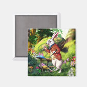 Witte konijn |Alice in Wonderland Pasen Magneet (Voorkant / Achterkant)
