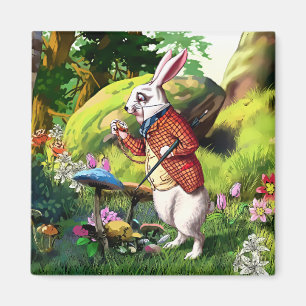 Witte konijn  Alice in Wonderland Pasen Magneet