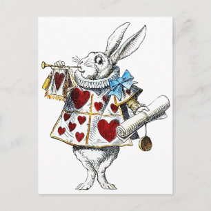 Witte Konijn Alice Wonderland Hartenkonijn Briefkaart
