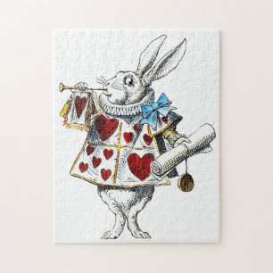Witte Konijn Alice Wonderland Hartenslag Konijn Legpuzzel