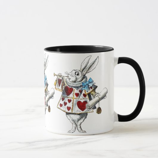 Witte Konijn Alice Wonderland Hartenslag Konijn Mok (Rechts)