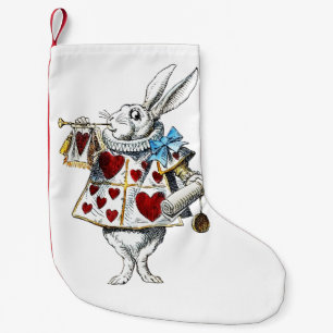 Witte Konijn Alice Wonderland Hartenspel Konijn Kleine Kerstsok