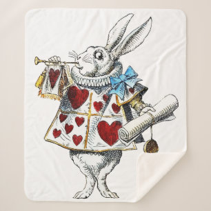 Witte Konijn Alice Wonderland Hartenspel Konijn Sherpa Deken