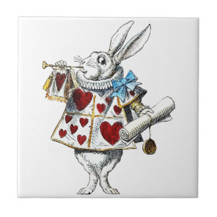 Witte Konijn Alice Wonderland Hartkonijn Tegeltje
