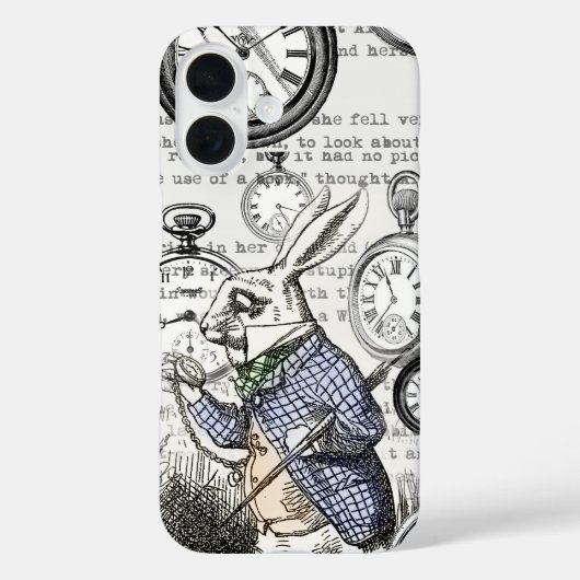 Witte Konijn Alice Wonderland Klokken Kunst Case-Mate iPhone Case (Achterkant)