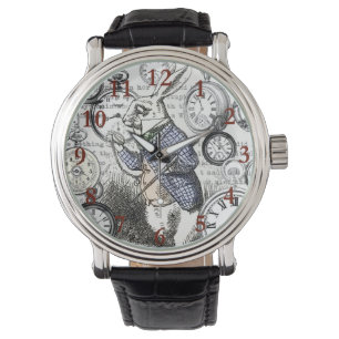 Witte Konijn Alice Wonderland Klokken Kunst Horloge