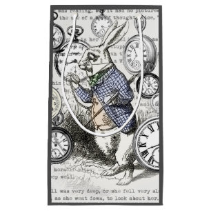 Witte Konijn Alice Wonderland Klokken Kunst Klein Cadeauzakje