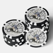 Witte Konijn Alice Wonderland Klokken Kunst Poker Chips (Opstapeling)