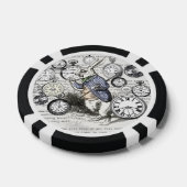 Witte Konijn Alice Wonderland Klokken Kunst Poker Chips (Enkel)