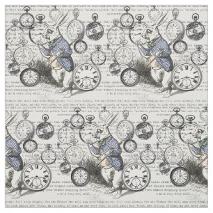 Witte Konijn Alice Wonderland Klokken Kunst Stof