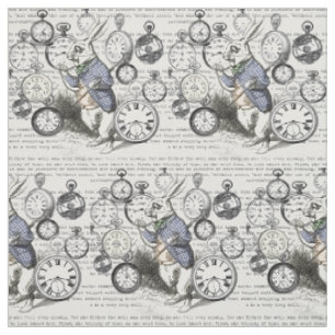 Witte Konijn Alice Wonderland Klokken Kunst Stof