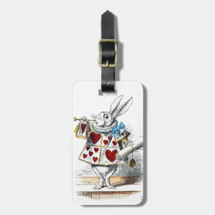 Witte Konijn Alice Wonderland Konijn van Harten Bagagelabel