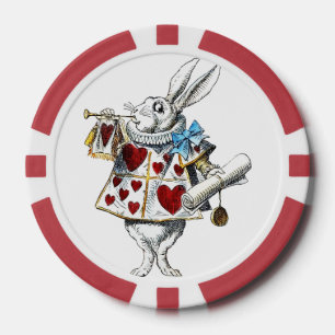 Witte Konijn Alice Wonderland Konijn van Harten Poker Chips