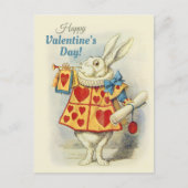 Witte Konijn als valentijns-heraut CC0675 Tenniel Feestdagenkaart (Voorkant)