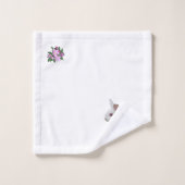 Witte Konijn & Appelbloesem op Wit Bad Handdoek (Wasdoekje)