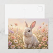 Witte Konijn Briefkaart (Voorkant / Achterkant)
