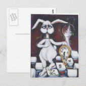 Witte konijn briefkaart (Voorkant / Achterkant)