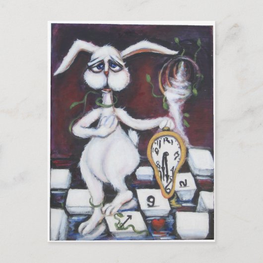 Witte konijn briefkaart (Voorkant)