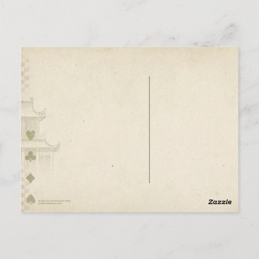 Witte konijn briefkaart (Achterkant)