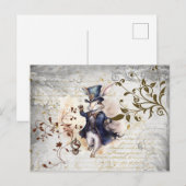 Witte konijn briefkaart (Voorkant / Achterkant)