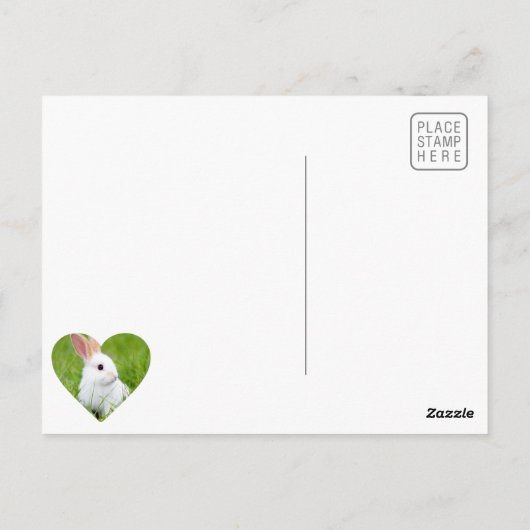 Witte konijn briefkaart (Achterkant)