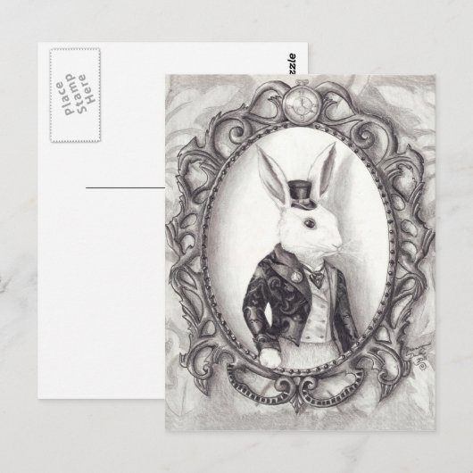 Witte konijn - Briefkaart (Voorkant / Achterkant)