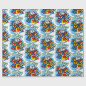 Witte konijn cadeaupapier (Vlak)