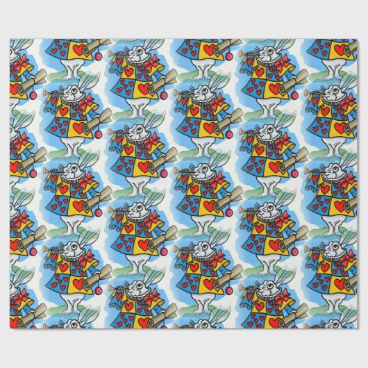 Witte konijn cadeaupapier (Vlak)