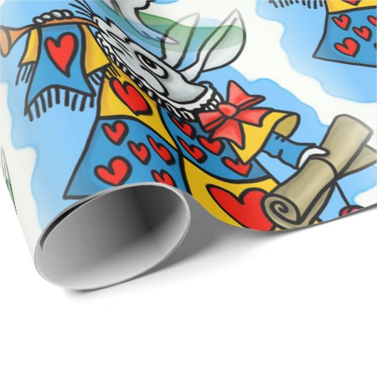 Witte konijn cadeaupapier (Rol Hoek)