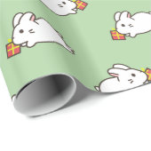 Witte konijn cadeaupapier (Rol Hoek)