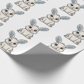 Witte Konijn Cadeaupapier (Hoek)