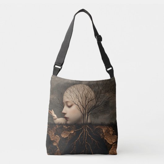 Witte konijn crossbody tas (Voorkant)