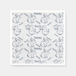 Witte Konijn Eend Optische Illusie Tekening Pasen Servet