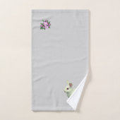 Witte konijn en Apple Flowers op Light Grey Bad Handdoek (Handdoek)