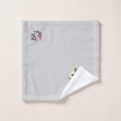 Witte konijn en Apple Flowers op Light Grey Bad Handdoek (Wasdoekje)