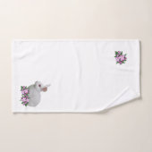 Witte konijn en Apple Flowers op White Bad Handdoek (Handdoek)