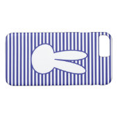 Witte konijn en Blauwe strepen Case-Mate iPhone Case (Achterkant (Horizontaal))