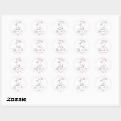 Witte konijn en Cherry Blossom Flower Ronde Sticker (Vel)