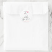 Witte konijn en Cherry Blossom Flower Ronde Sticker (Tas)