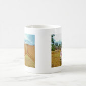 Witte konijn en Gele Paarden Koffiemok (Center)