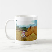 Witte konijn en Gele Paarden Koffiemok (Links)