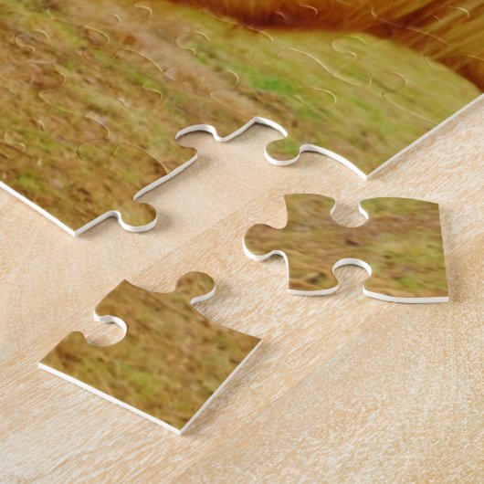 Witte konijn en Gele Paarden Legpuzzel (Zijkant)