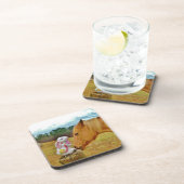 Witte konijn en Gele Paarden Onderzetter (Rechterzijde)